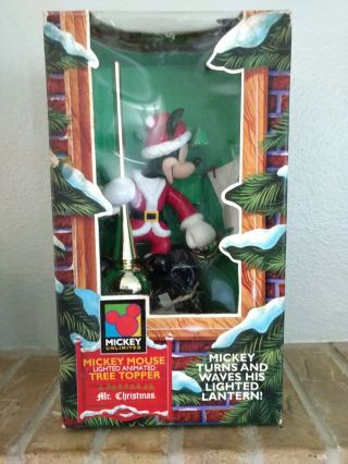 Vtg.  Mr.  Christmas Mickey Mouse Tree Topper Animated & Lighted Lantern