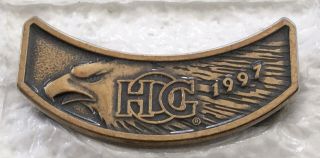 Vintage Old Stock 1997 Hog Harley Owners Group Brass Pin Pinback
