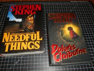 2 Classic Novels By Stephen King Vintage Hardcover Books With Dust Jackets.