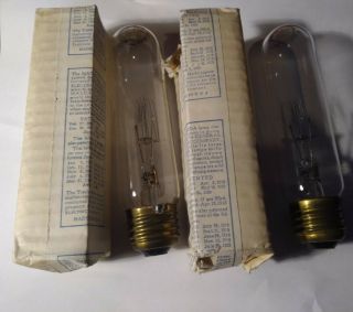 2 Antique Vintage 1923 Mazda Light Bulbs Ge General Electric 165w 115w