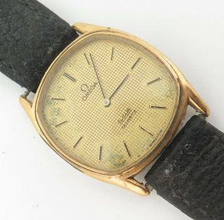 Vintage Omega De Ville Gold Plated Quartz Watch 192 0049 Fix / Parts $1 No Res