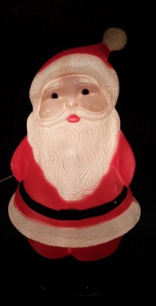 Vintage 14” Union Products Santa Claus Lighted Plastic Blow Mold Christmas Decor