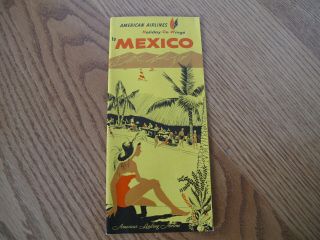 Vintage American Airlines Travel Brochure Mexico 1959 Holiday On Wings