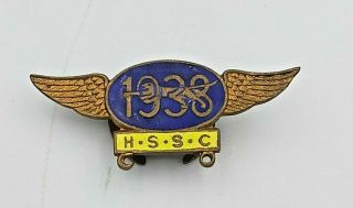 Vintage 1938 Harringay Speedway Supporters Club Enamel Badge Made By Caxon