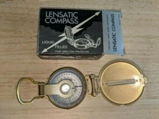 Vintage Lensatic Compass Liquid Filled Pricise Pathfinder Made In Japan