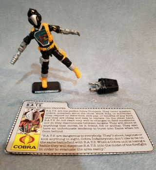 Vintage Gi Joe Cobra Bats Figure Hasbro (1986) W/ File Card