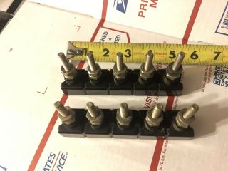Pair (2) 5” Terminal Strips W 5 Brass Posts Nuts In Railroad Track Circuits