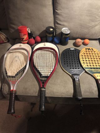 Vintage Paddleball And Racquetball Racquets