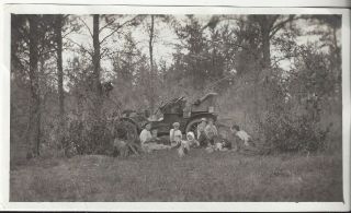 C.  1917 Photograph Bemidji Mn Open Touring Mystery Car Automobile Picnic
