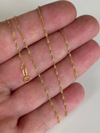 17.  5 Inches Fancy Ling Vintage 9ct Gold Chain Necklace Unusual Link Design