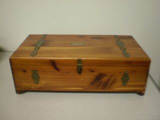 Large Vintage Trinket/jewelry Box Cedar Chest W/dovetail Corners