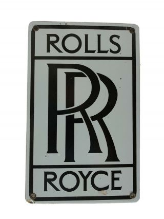 Rolls Royce Car Logo Plaque Metal Wall Hanging Sign Vintage