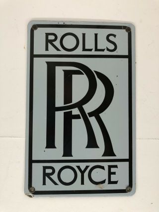 Rolls Royce Car Logo Plaque Metal Wall Hanging Sign Vintage 2