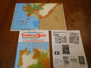 Vintage 1981 Spi - Rpg Dragon Quest Accessory Frontiers Of Alusia Adventure Map