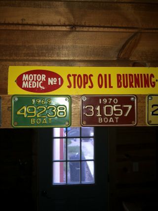 Old Vintage Motor Medic Gas And Oil Painted Sign