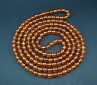 Vintage Ussr Natural Baltic Amber Butterscotch Necklace Beads 55g /142cm