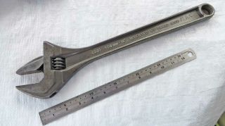 Vintage 18 " Bahco Of Sweden No:8075 Adjustable Crescent Wrench Old Tool