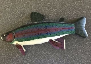 Unknown Artist Rainbow Trout Fish Decoy Minnesota Folk Art 2
