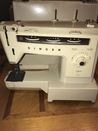 Vintage Singer Stylist 534 Sewing Machine With Case,  Peddal,  Extension
