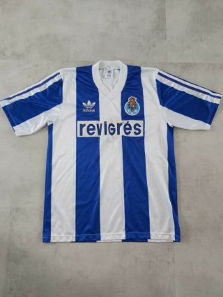 Adidas Fc Porto 1990 - 1992 Home Revigres Portugal Shirt Trefoil Vintage Medium