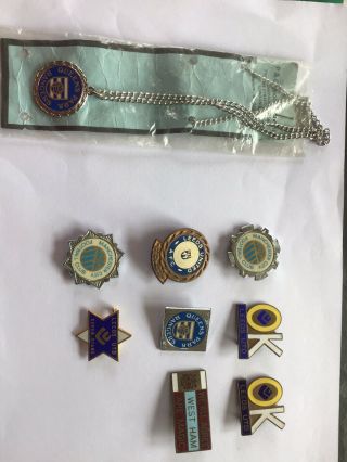Vintage Enamel Pin Badges Football