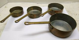Vintage 4pc Copper Measuring Cups B&m Douro - 1/4 1/2 3/4 1 Cup