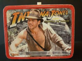 Vintage 1984 Indiana Jones Temple Of Doom Metal Lunchbox No Thermos