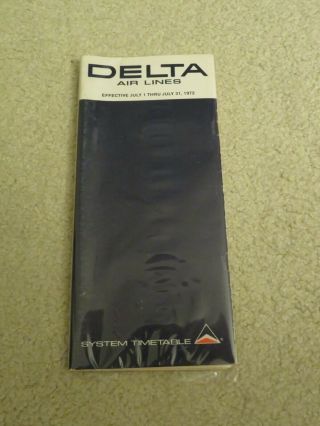 Delta Air Lines Timetable July 1,  1972 =