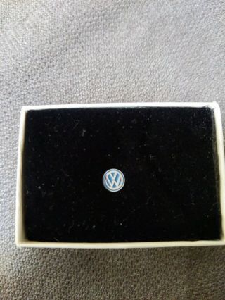 Vintage Volkswagen Blue & White Enamel Vw Logo Pin