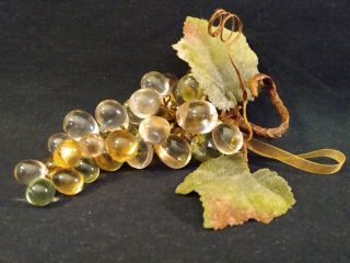 Vintage Mcm Lucite Acrylic Grapes Green Amber Pink Cluster Of 30,