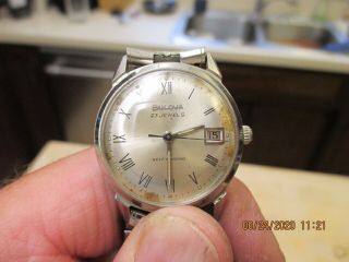 1968 vintage Bulova Automatic 23 jewel men ' s wristwatch Stainless 2