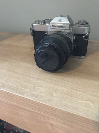 Vintage Nikon Nikkormat Film El Camera W/ Quantaray 50 Mm Lens Japan