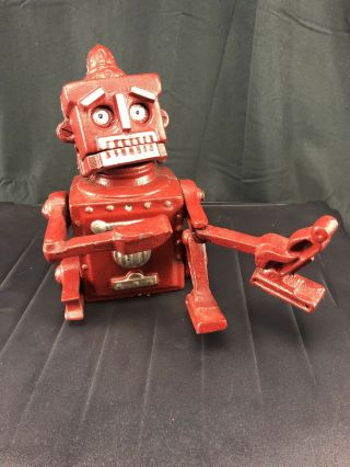 Old Vintage 1950 Robert The Robot Hubley Toys Heavy Cast Iron Coin Bank