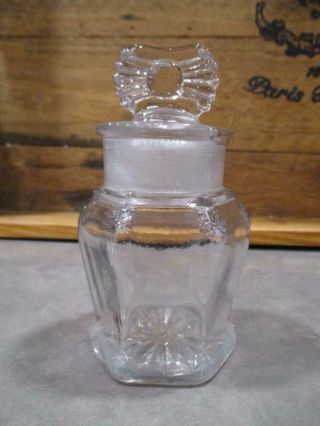Vintage Art Deco Decorative Glass Jar Frosted Lid Display Home Decor