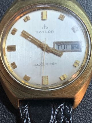 Vintage Baylor Gold Tone Mens Watch Automatic As 1906 Running