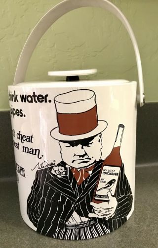Wc Fields Vintage Ice Bucket Sigma The Tastesetter Cocktail Quotes Barware W.  C.