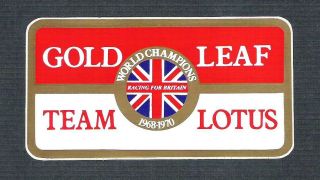 Vintage Sticker - Gold Leaf Team Lotus World Champions 1968 - 1970,  Formula One