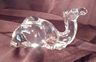 Vintage Baccarat Camel Crystal Figurine Signed