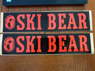 2 Vintage Ski Bear Bumper Stickers - Mt Reba - Bear Valley California