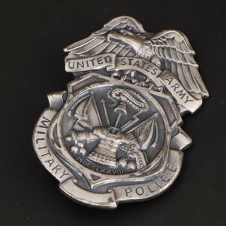 Vtg Sterling Silver - United States Army Military Police Badge Brooch Pin - 37g