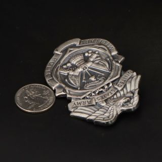 VTG Sterling Silver - United States Army Military Police Badge Brooch Pin - 37g 3