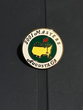Vintage 2001 Masters Augusta National 3/4 " Stem Golf Ball Marker - Tiger Woods