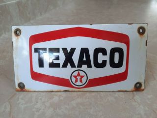 Vintage Texaco Lubricants Motor Oil Service Station Porcelain Sign