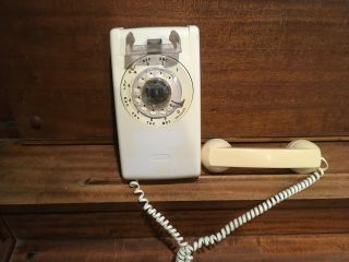 Vintage Western Electric Model 554 At&t Rotary Dial Wall Phone White