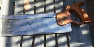 Vintage Henry Disston & Sons Cast Steel 12 In.  Backsaw Saw 16 " 1/2
