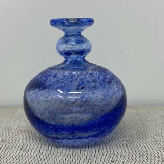 Vintage Kosta Boda Cobalt Blue Art Glass Miniature Vase Ulrica Hydman Vallien