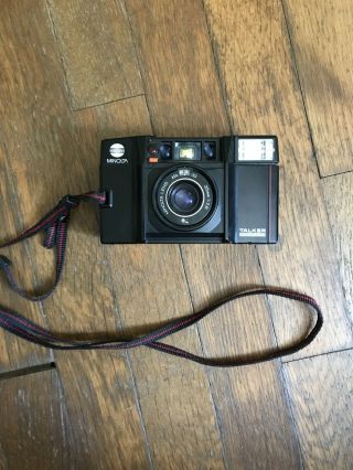 Vintage Minolta Talker Af - S Auto Focus V 35 Mm Camera 1:2.  8 Lens & Aux Lens