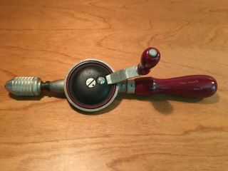 Vintage Stanley No.  610 " 100 Plus " Hand Drill,  Eggbeater Style,  12 " Long,  Usa