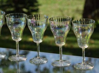 Vintage Iridescent Wine Glasses Cocktail Glasses,  Set Of 4
