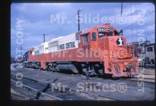 Slide Ic Illinois Central Gp40 3043 & 3 In 1967